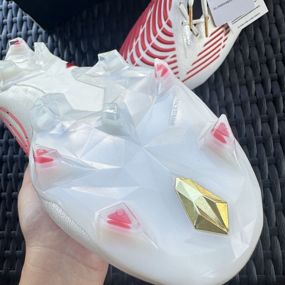 Adidas Predator Edge.1 FG Off White Vivid Red Men's Soccer Cleats H02933 Size 12 - Picture 12 of 15